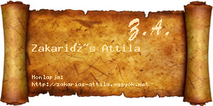 Zakariás Attila névjegykártya